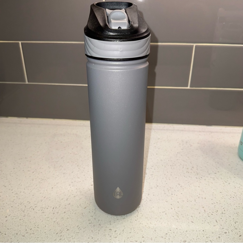 Tal Gray Insulated Water Bottle 26 oz NWOT